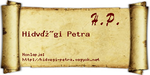 Hidvégi Petra névjegykártya