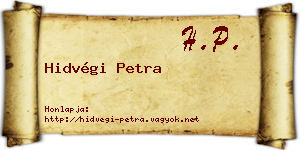 Hidvégi Petra névjegykártya